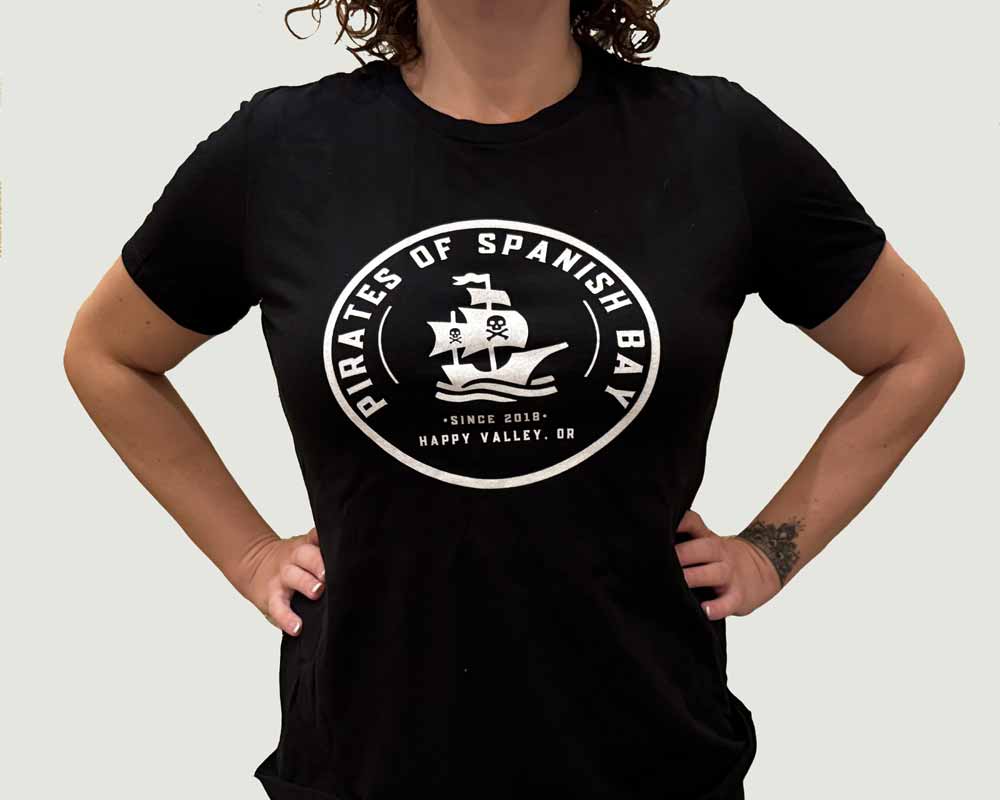 Women’s Scoop Neck Pirates of Spanish Bay Logo Tee (Large)