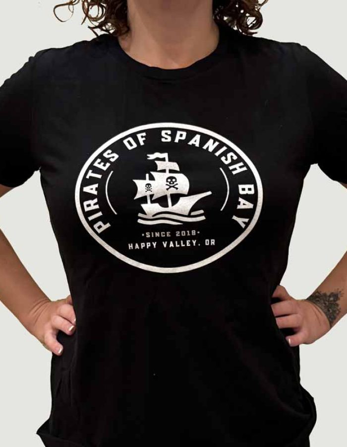 Women’s Scoop Neck Pirates of Spanish Bay Logo Tee (Large)